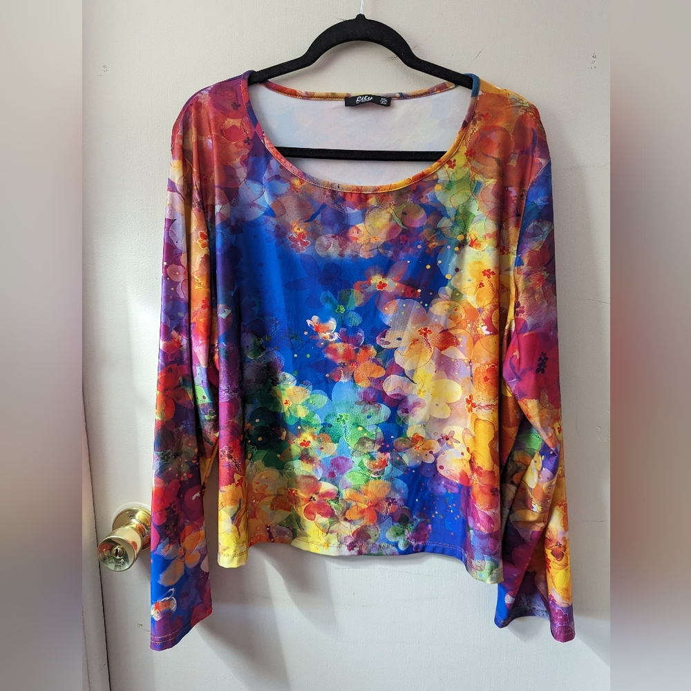 Colorful Abstract Floral Print Shirt